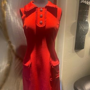 Nanette vibrant red sleeveless dress.